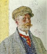 Carl Larsson sjalvportratt-sjalvportratt med kung domalde painting
